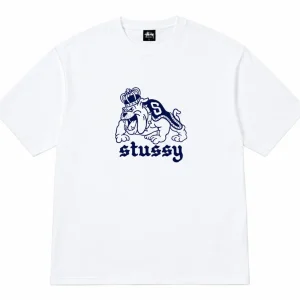 STUSSY BULLDOG TEE WHITE