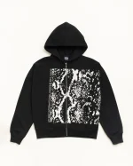 Snakeskin Zip Hoodie Black