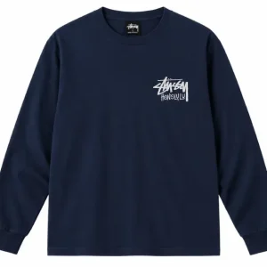 Stussy Honolulu Long Sleeve Chapter Tee Navy Blue