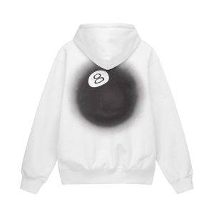 Stussy 8 Ball Fade Hoodie White