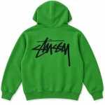 Stussy Green Hoodie with Black Logo