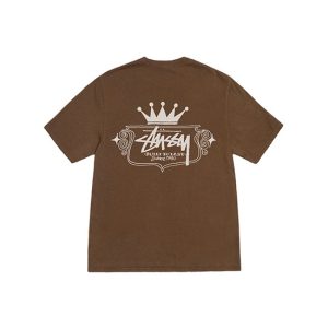 Stussy T Shirt Built to Last Brown