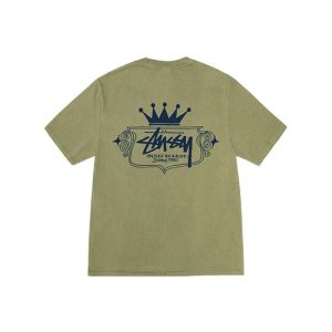 Stussy T Shirt Built to Last Green