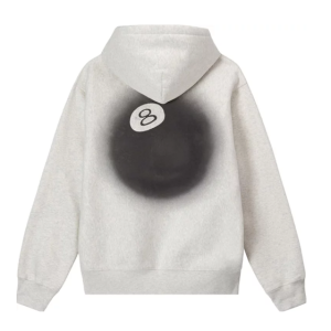 Stussy 8 Ball Fade Hoodie Grey