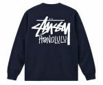 Stussy Honolulu Long Sleeve Chapter Tee Navy Blue