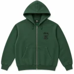 Stussy Men's Green Hoodie