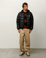 Stussy Jacket Midweight Hooded Puffer Black