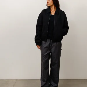 Stussy Jacket NYCO Collared Work Black