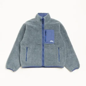 Stussy Jacket Sherpa Reversible Bluestone
