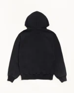Black Stussy hoodie, crew sweatshirt and 8 Ball Sherpa jacket laid out for a Halloween night comparison.