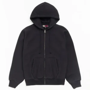 Stussy Hoodie Fleece Zip Black