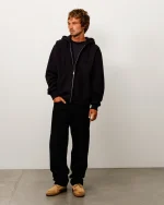 Stussy Hoodie Fleece Zip Black