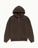 Stussy Hoodie Fleece Zip Brown