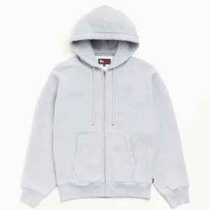 Stussy Hoodie Fleece Zip Grey Heather