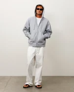 Stussy Hoodie Fleece Zip Grey Heather