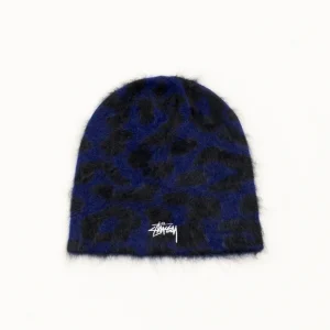 Stussy Cap Cashmere Leopard Skullcap Royal