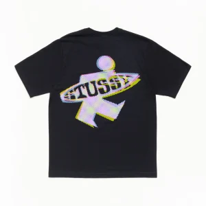 Black Stussy graphic tee next to a black Stussy hoodie, styled for a Halloween night out.