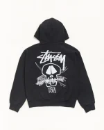 Stussy Hoodie Fresh Foils Garment Dyed Faded Black