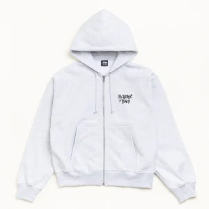 Stussy Hoodie Peace Increased Zip Ash Heather
