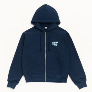 Stussy Hoodie Peace Increased Zip Navy