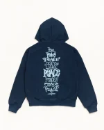 Stussy Hoodie Peace Increased Zip Navy