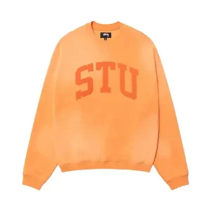 Stussy Sweatshirt STU Applique Crew Orange